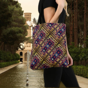 Orientalische Teppichmotive in Herbstfarben Tasche