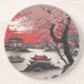 Orientalische Tinte Zeichnend chinesische Landscha Getränkeuntersetzer (Vorne)