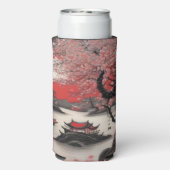 Orientalische Tintenbürste zeichnend Chinesisches Selters Dosenkühler (Seltzer Rückseite)