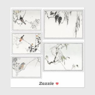 Orientalische Tintenvögel Aufkleber