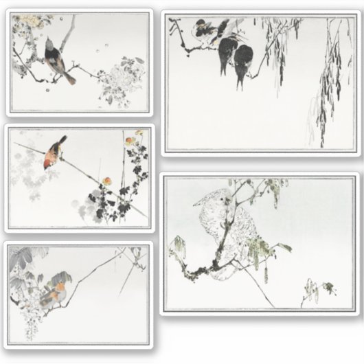 Orientalische Tintenvögel Aufkleber (Vorderseite)