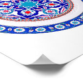 Orientalische türkische Kunst in Blue Poster (Ecke)