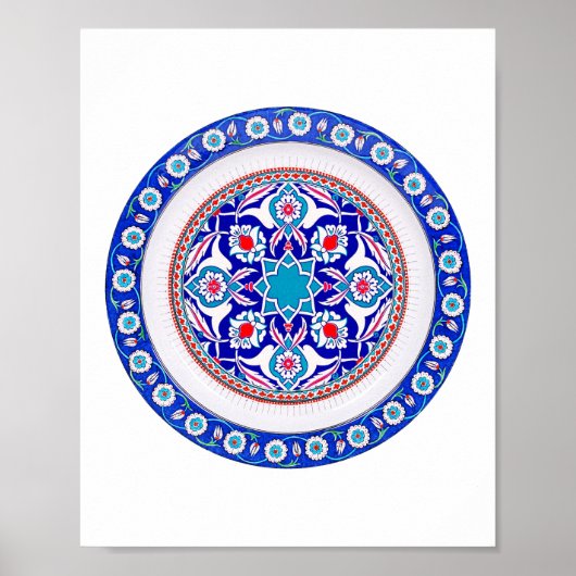 Orientalische türkische Kunst in Blue Poster (Vorne)