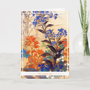 Orientalische Wasserfarben lebendige Vintage-Blume Karte