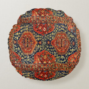 Orientalische Wolldecke im blue&orange Rundes Kissen