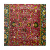 Orientalische Wolldecke im Rot und im Grün Fliese (Vorderseite)