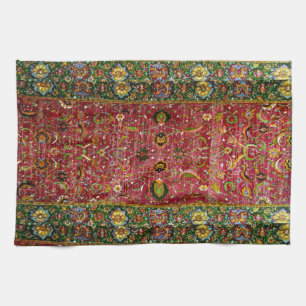 Orientalische Wolldecke im Rot und im Grün Handtuch