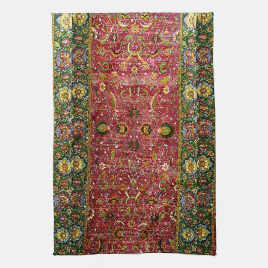 Orientalische Wolldecke im Rot und im Grün Handtuch (Vertikal)