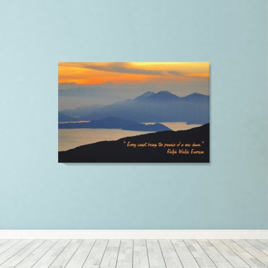 Orientalischer Abend Mist Stretch Canvas Print Leinwanddruck (Insitu (Holzboden))