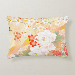 Orientalischer Akzent japanische florale Soft Colo Dekokissen