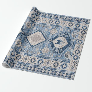 Orientalischer Antik-Blau-Kilim-Teppich    Geschenkpapier