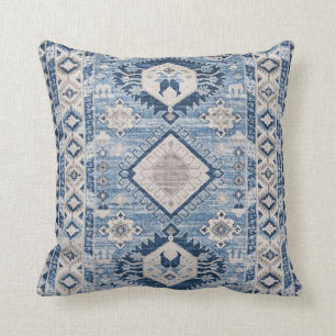 Orientalischer Antiker Blauer Kelim Teppich Kissen