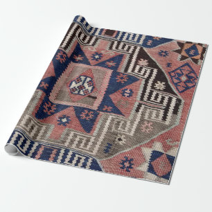 Orientalischer Antiker Roter Kilim-Teppich Geschenkpapier
