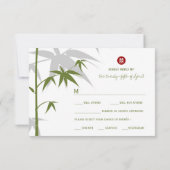 Orientalischer Bambusbaum Einfache chinesische Hoc RSVP Karte (Rückseite)