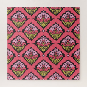 Orientalischer Damast Blumen Nahtlos Tapete Puzzle