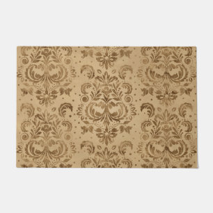 Orientalischer Damast Pattern Pastellgold Fußmatte