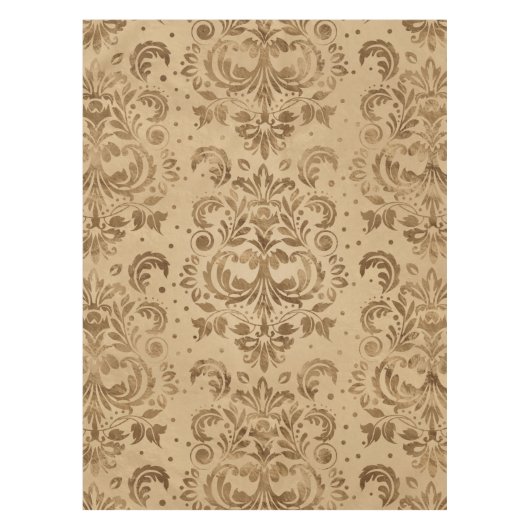 Orientalischer Damast Pattern Pastellgold Tischdecke (Vorderseite)