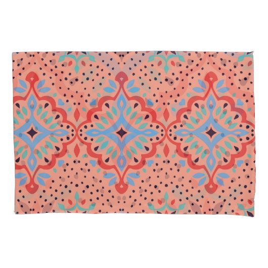 Orientalischer Damast, Talavera Töpfermuster. Kissenbezug (Vorderseite)