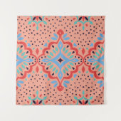 Orientalischer Damast, Talavera Töpfermuster. Wandteppich (Vorderseite)