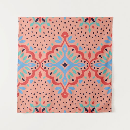 Orientalischer Damast, Talavera Töpfermuster. Wandteppich (Vorderseite)