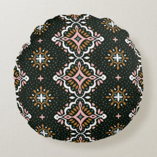 Orientalischer Damast: Vintag Talavera Mosaik. Rundes Kissen