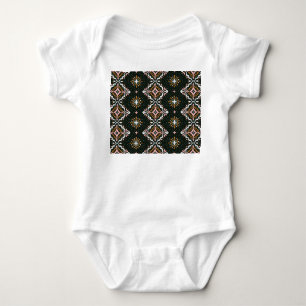 Orientalischer Damast: Vintage-Talavera-Mosaik. Baby Strampler