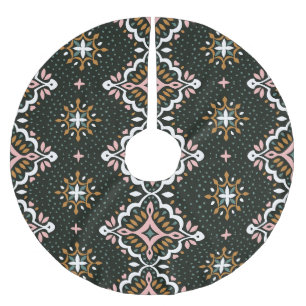 Orientalischer Damast: Vintage-Talavera-Mosaik. Polyester Weihnachtsbaumdecke