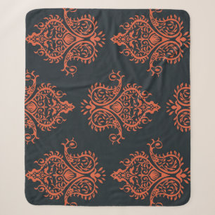 Orientalischer Damast: Vintages mediterranes Muste Sherpadecke