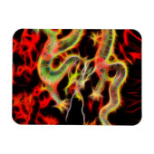 Orientalischer Drache Feuer auf Glücksenergie Magnet (Horizontal)