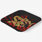 Orientalischer Drache Feuer auf Glücksenergie Pappteller (Gewinkelt)