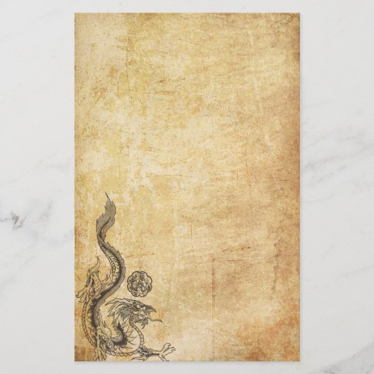 Orientalischer Drache mit Tinte geschwärzt Briefpapier (Vorderseite)