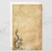 Orientalischer Drache mit Tinte geschwärzt Briefpapier (Vorne/Hinten)