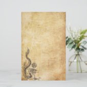 Orientalischer Drache mit Tinte geschwärzt Briefpapier (Stehend Vorderseite)