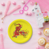 Orientalischer Drache Pappteller (Party)