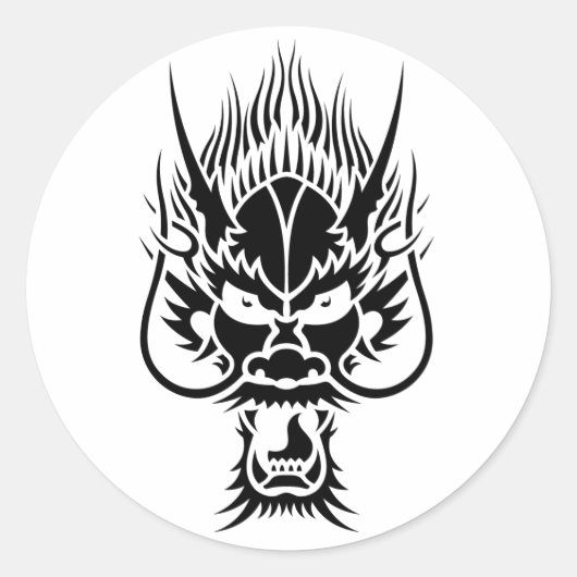 Orientalischer Drache Runder Aufkleber (Vorderseite)