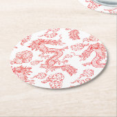 Orientalischer Drachenstil Runder Pappuntersetzer (Angewinkelt)