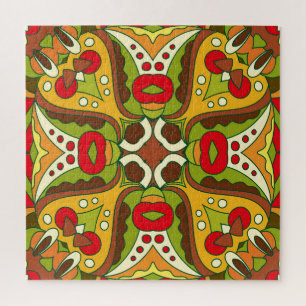 Orientalischer ethnischer Stil nahtloses Muster Puzzle