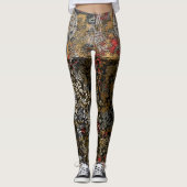Orientalischer Goldblatt-Silber-Drache Leggings (Vorderseite)