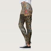 Orientalischer Goldblatt-Silber-Drache Leggings (Links)