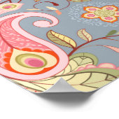Orientalischer Hintergrund mit Pisley-Blume Poster (Ecke)