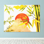 Orientalischer japanischer Aufstieg mit Bambus Leinwanddruck (Insitu (Holzboden))