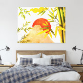 Orientalischer japanischer Aufstieg mit Bambus Leinwanddruck (Insitu (Schlafzimmer))