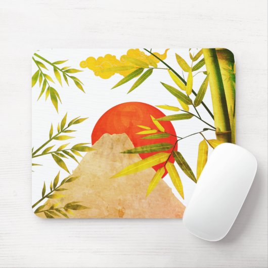 Orientalischer japanischer Aufstieg mit Bambus Mousepad (Mit Mouse)