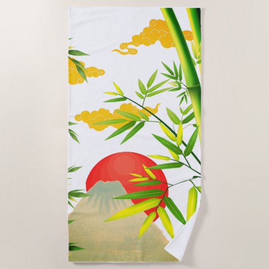 Orientalischer japanischer Aufstieg mit Bambus Strandtuch (Vorderseite)