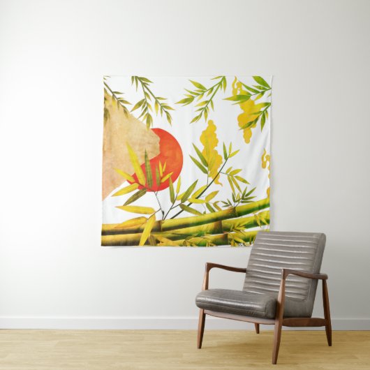 Orientalischer japanischer Aufstieg mit Bambus Wandteppich (Beispiel (Horizontal))