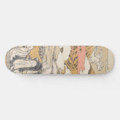 Orientalischer japanischer Mann sitzend mit Blick  Skateboard (Horizontal)