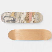 Orientalischer japanischer Mann sitzend mit Blick  Skateboard (Horizontal)