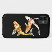 Orientalischer Koi Goldfisch auf Schwarzem Case-Mate iPhone Hülle (Rückseite (Horizontal))