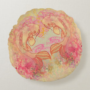 Orientalischer Koi Karpfen, runde Kissen