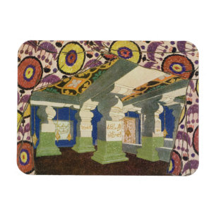Orientalischer Landschafts-Entwurf (Farbelitho) 2 Magnet